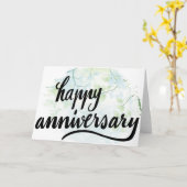 Carte verte sereine de feuille d'anniversaire (Fleur jaune)