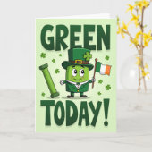 Carte verte shamrock aujourd'hui (Fleur jaune)