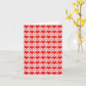 CARTE VERTICALE EN TRICOT GINGHAM ROUGE (Fleur jaune)