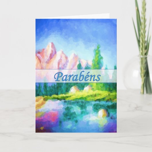 Carte Verticale Pink Mountain pour l'anniversaire (Devant)