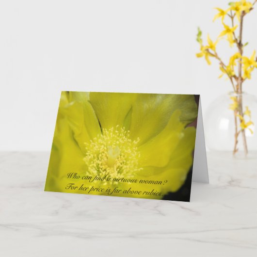 Carte vertueuse de femme (Fleur jaune)