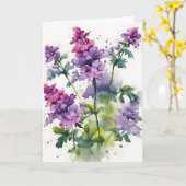 Carte Verveine - Fleurs aquarelle (Fleur jaune)