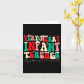 Carte Very Merry Infant Teacher Funny Infant Squad Chris (Fleur jaune)