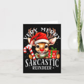 Carte Very Merry Sarcastic Reindeer Matching Christmas (Devant)
