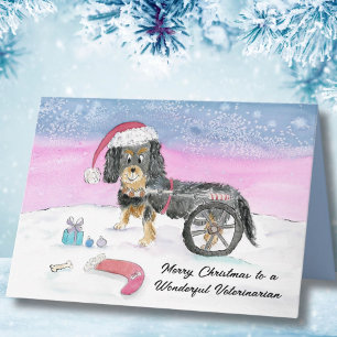 Carte Vet Joyeux Noël Cavalier King Charles Spaniel