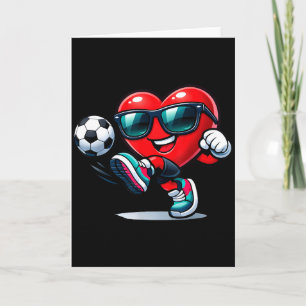Carte Vêtements Cadeaux Cœur Drôle Jouant Au Football 