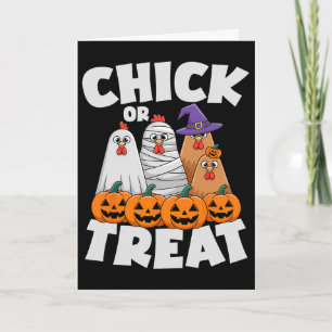 Carte Vêtements Chick Or Treat Halloween Poulet Drôle Ta