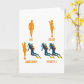 Carte Vêtements de plongée drôles pour amateurs d'océan (Fleur jaune)