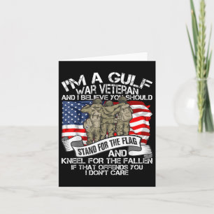Carte Vétéran cool de la guerre du Golfe Soldat fier hér