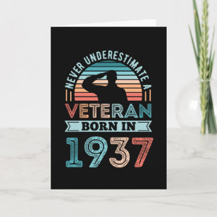Carte Vétéran né en 1937 90e anniversaire Cadeau militai