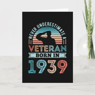 Carte Vétéran né en 1939 90e anniversaire Cadeau militai