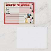 Carte vétérinaire de rappel de rendez-vous (Devant / Derrière)