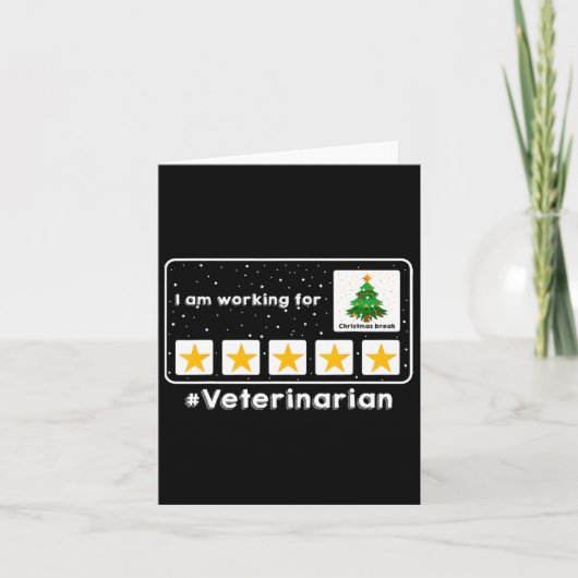 Carte Vétérinaire Je Travaille Pour Noël Pause 5 St (Devant)