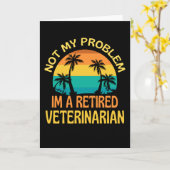 Carte Vétérinaire Retraité Plus Mon Problème (Fleur jaune)