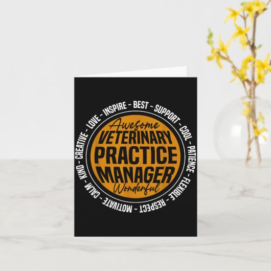 Carte Veterinary Practice Manager Funny Vet Tech Week  (Fleur jaune)