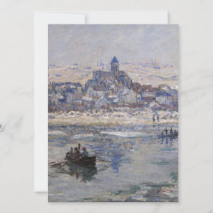 Carte Vetheuil en Hiver Bateau sur la rivière