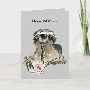 Carte Veuillez me séduire Sloth de dessin animé