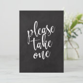 Carte Veuillez Prendre Un Mariage Chalkboard abordable (Debout devant)
