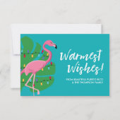 Carte Veux les plus chauds Flamant rose de vacances bleu (Devant)