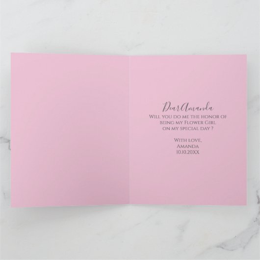 Carte Veux-tu être ma Demoiselle d'Honneur Proposition P (Intérieur)