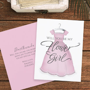 Carte Veux-tu être ma Demoiselle d'Honneur Robe Rose Vin