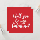 Carte Veux-tu être ma Saint-Valentin? écriture moderne r (Devant/Arrière en situation)