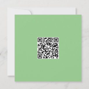 Carte Vibe moderne monochrome vert pur Code QR