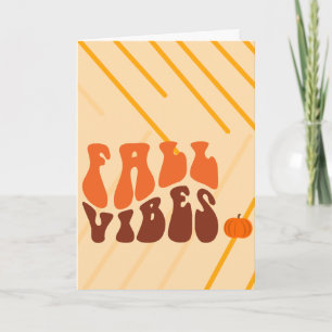 Carte Vibes Automnales Rétro Citrouille