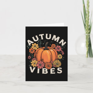 Carte Vibes Automne Femmes Citrouille Automne Thanksgivi