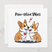 Carte Vibes Corgis en amour (Devant / Derrière)