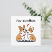 Carte Vibes Corgis en amour (Debout devant)