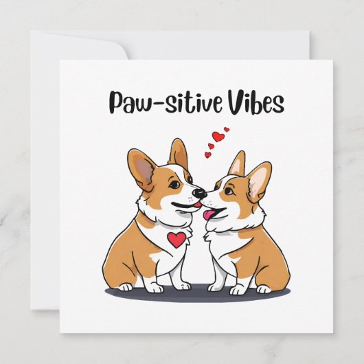Carte Vibes Corgis en amour (Dos)