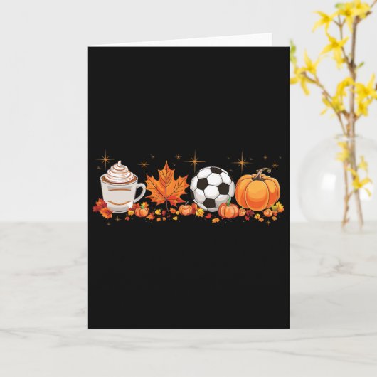 Carte Vibes d'automne Citrouille Soccer d'épices Hallowe (Fleur jaune)