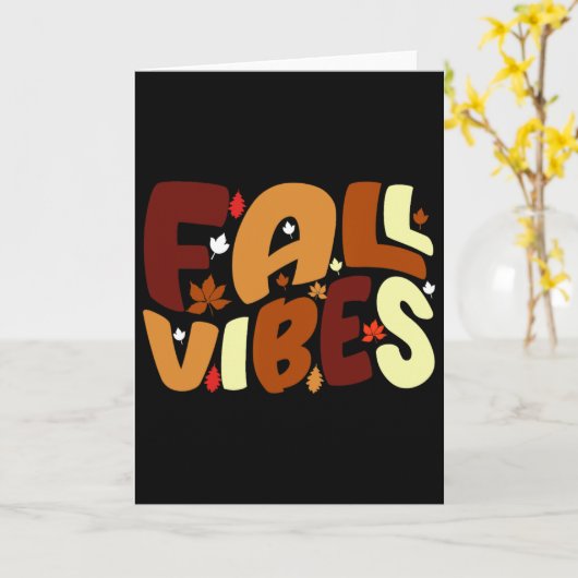 Carte Vibes d'automne Rétro Vibes de gratitude Automne G (Fleur jaune)