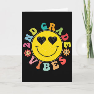 Carte Vibes de 2e année Visage heureux Sourire Cadeau Ck