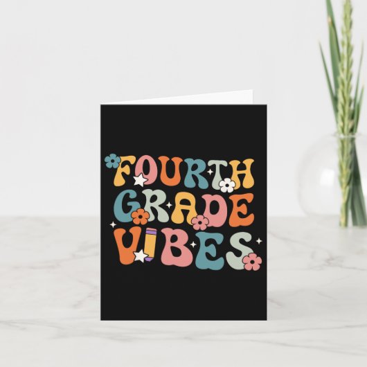 Carte Vibes de 4e année Retour à l'école Rétro 4e année (Devant)