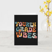 Carte Vibes de 4e année Retour à l'école Rétro 4e année (Fleur jaune)