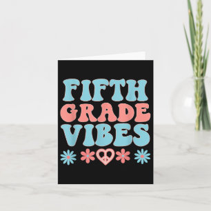 Carte Vibes de 5e année - Étudiant Retro Retour vers