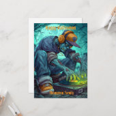 Carte Vibes de fête Zombie DJ Rave Halloween (Devant/Arrière en situation)