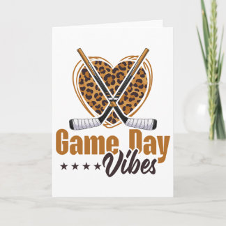 Carte Vibes de jour de match Femmes Maman Cœur de léopar