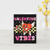 Carte Vibes de la Saint-Valentin Groovy Cœur Câlin Femme (Fleur jaune)