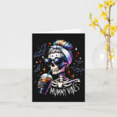 Carte Vibes de Momie Squelette Café Maman Soky Saison Ha (Fleur jaune)