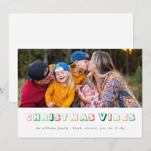 Carte Vibes de Noël blanc (Devant / Derrière)