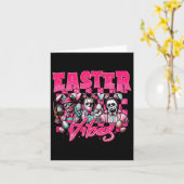 Carte Vibes de Pâques Drôle Pâques Horreur Caractères Fa (Fleur jaune)