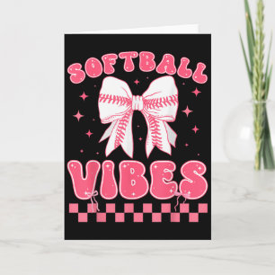 Carte Vibes de softball Couqette de softball Groovy de s