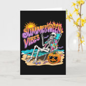 Carte Vibes de Summerween Citrouille squelette de vacanc (Fleur jaune)