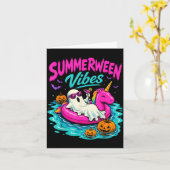Carte Vibes de Summerween fantôme licorne de plage effra (Fleur jaune)