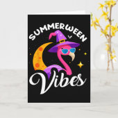 Carte Vibes de Summerween Flamant Rose Été Vacances Hall (Fleur jaune)