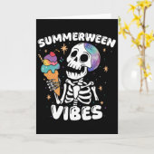 Carte Vibes de Summerween squelette glace été art (Fleur jaune)