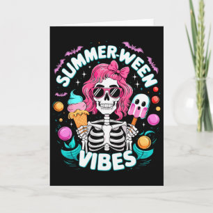 Carte Vibes de Summerween squelette vacances effrayantes